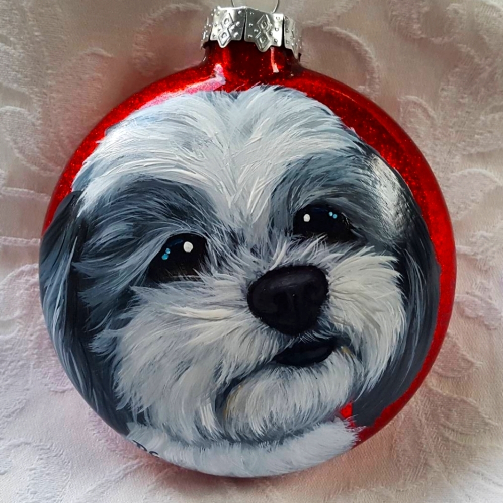 Custom Hand Painted Pet Portrait Ornaments 3.5"